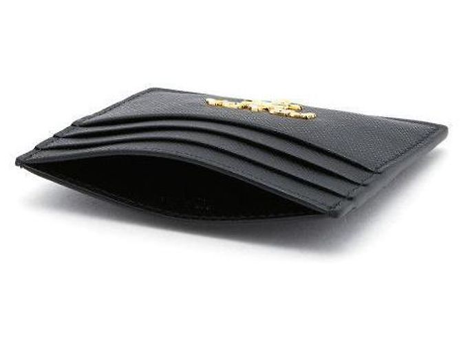 Prada Metall-Kartenhalter mit goldenem Logo QWA Schwarz - Ansicht 4
