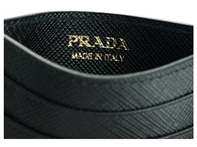 Prada Metall-Kartenhalter mit goldenem Logo QWA Schwarz - Ansicht 5