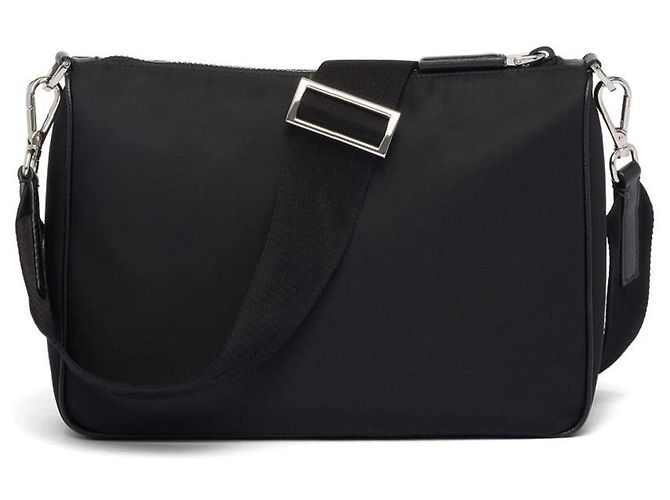 Prada Borsa a spalla in Re-Nylon e pelle Saffiano nera Nero - vista 3