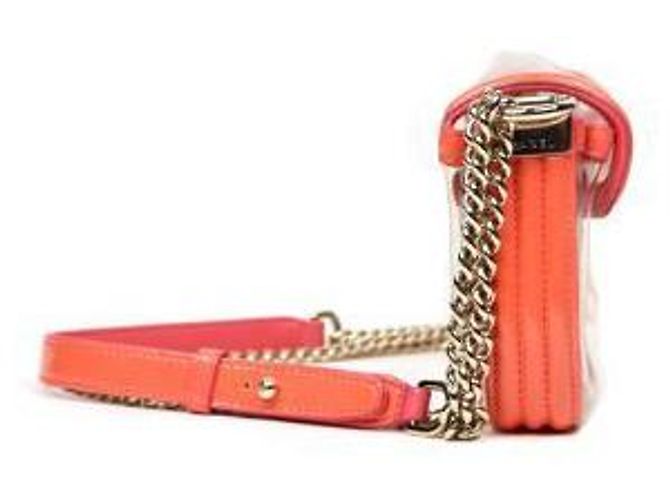 Boy Chanel Borsa a spalla in PVC con catena in PVC Arancione - vista 2
