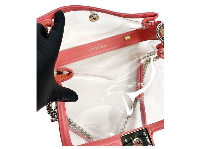 Boy Chanel Borsa a spalla in PVC con catena in PVC Arancione - vista 4