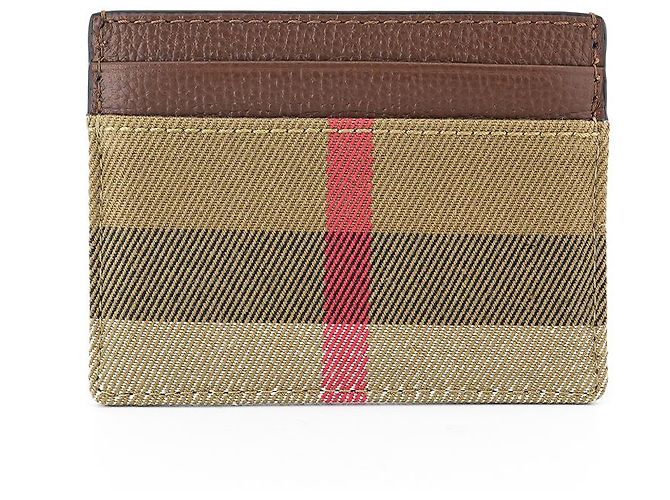 Burberry Tarjetero Sandon de cuero marrón Castaño - vista 3