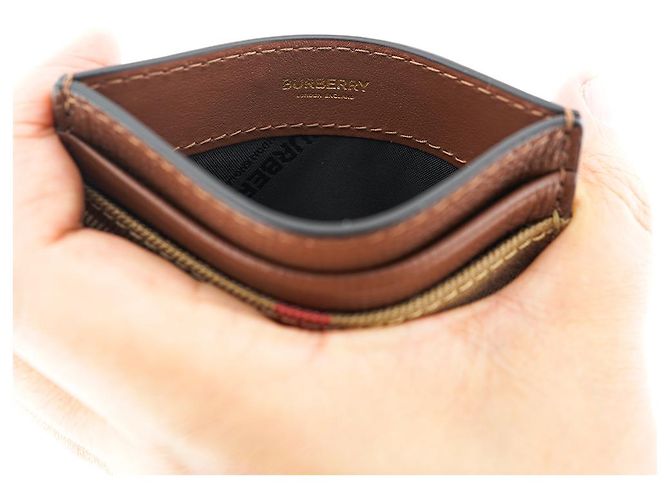 Burberry Tarjetero Sandon de cuero marrón Castaño - vista 7