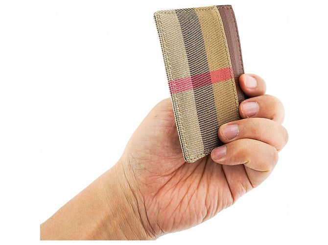 Burberry Tarjetero Sandon de cuero marrón Castaño - vista 9