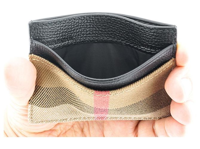 Burberry Tarjetero Sandon de cuero negro - vista 10