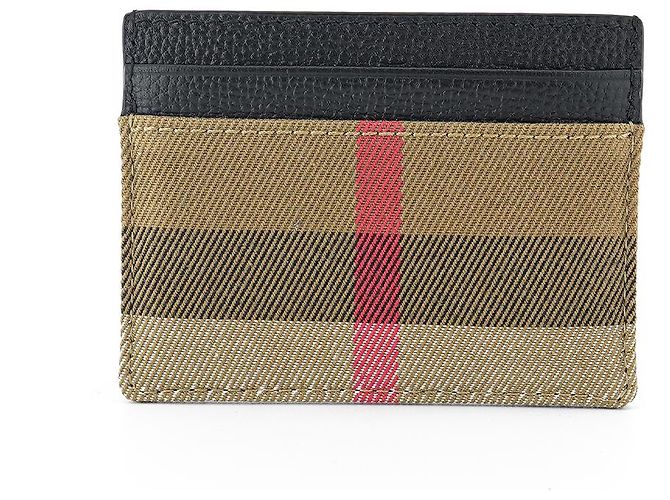 Burberry Tarjetero Sandon de cuero negro - vista 2