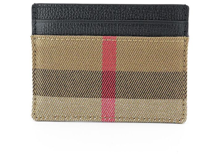 Burberry Tarjetero Sandon de cuero negro - vista 3