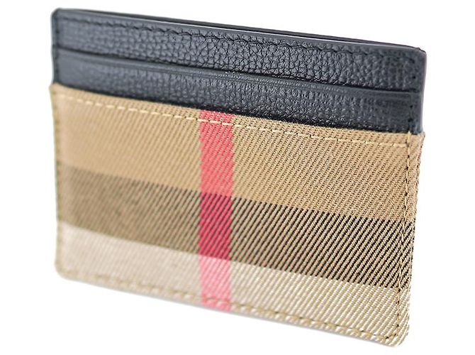 Burberry Tarjetero Sandon de cuero negro - vista 6