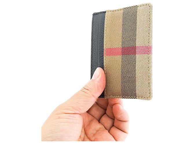 Burberry Tarjetero Sandon de cuero negro - vista 7