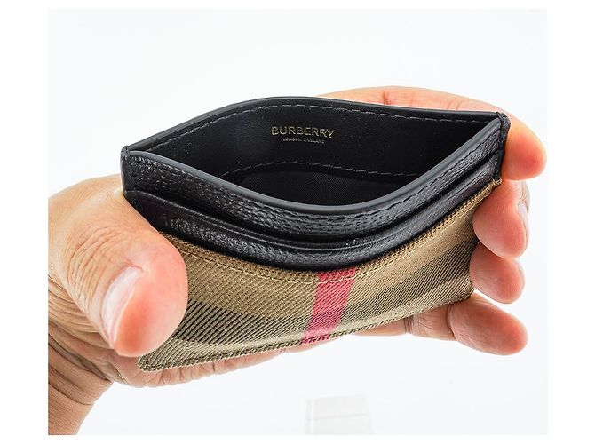Burberry Tarjetero Sandon de cuero negro - vista 9