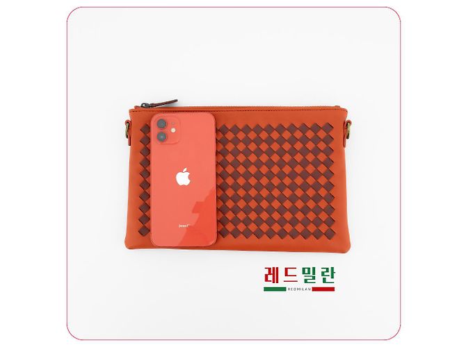Bottega Veneta Bolso cruzado de cuero rojo claro Roja - vista 13