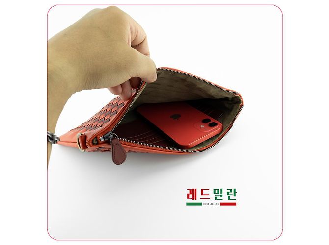 Bottega Veneta Bolso cruzado de cuero rojo claro Roja - vista 16