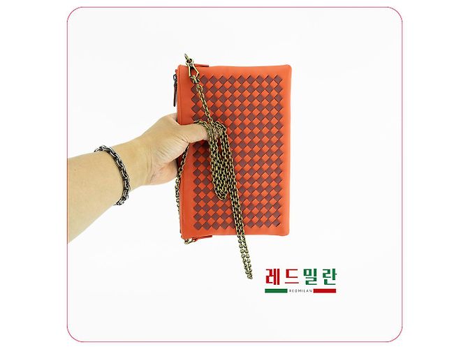 Bottega Veneta Bolso cruzado de cuero rojo claro Roja - vista 22