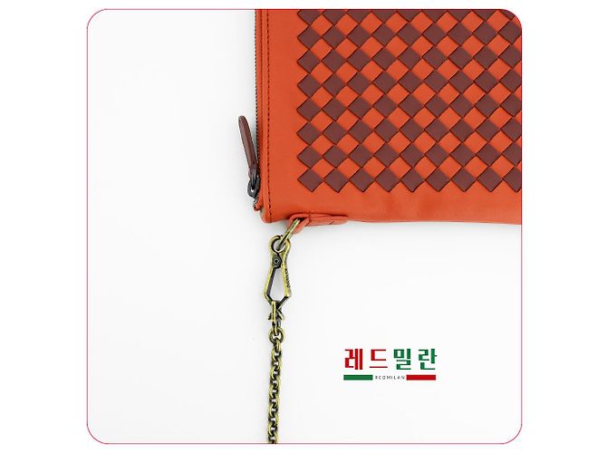 Bottega Veneta Bolso cruzado de cuero rojo claro Roja - vista 4