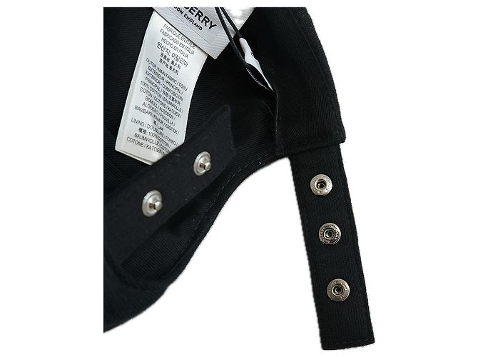 Burberry Cappellino da baseball donna nero in cotone spesso con logo TB - vista 10