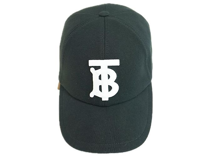 Burberry Cappellino da baseball donna nero in cotone spesso con logo TB - vista 11