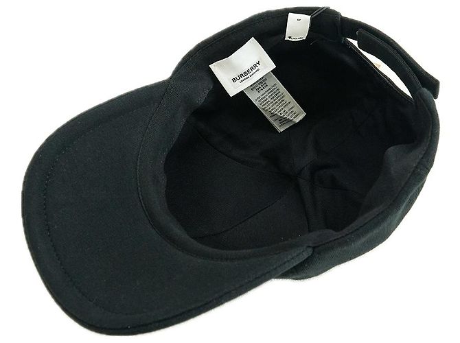 Burberry Cappellino da baseball donna nero in cotone spesso con logo TB - vista 13