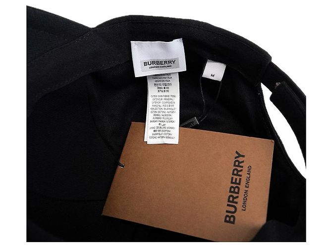 Burberry Cappellino da baseball donna nero in cotone spesso con logo TB - vista 14