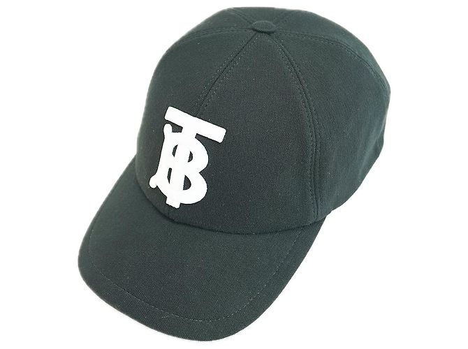 Burberry Cappellino da baseball donna nero in cotone spesso con logo TB - vista 2