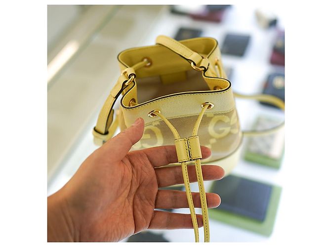 Gucci Mini Borsa a secchiello UKMBG in tela gialla UKMBG Giallo - vista 12