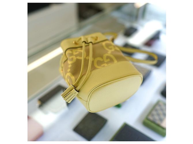 Gucci Mini Borsa a secchiello UKMBG in tela gialla UKMBG Giallo - vista 13