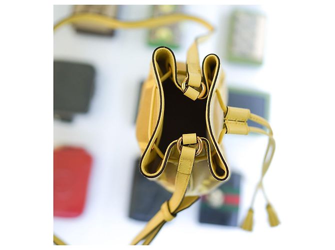 Gucci Mini Borsa a secchiello UKMBG in tela gialla UKMBG Giallo - vista 14