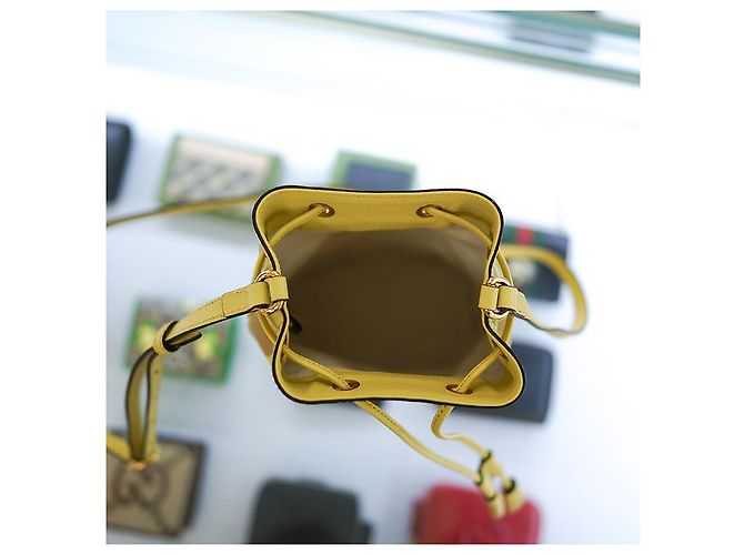 Gucci Mini Borsa a secchiello UKMBG in tela gialla UKMBG Giallo - vista 15