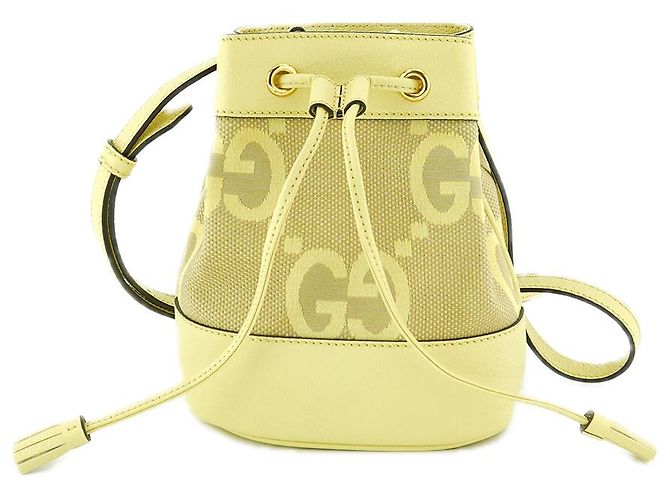 Gucci Mini Borsa a secchiello UKMBG in tela gialla UKMBG Giallo - vista 16