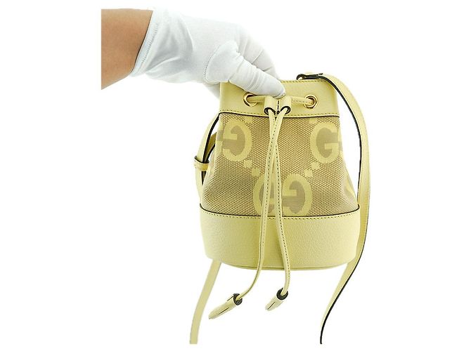 Gucci Mini Borsa a secchiello UKMBG in tela gialla UKMBG Giallo - vista 21