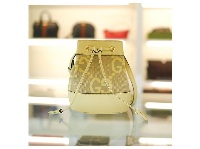 Gucci Mini Borsa a secchiello UKMBG in tela gialla UKMBG Giallo - vista 4
