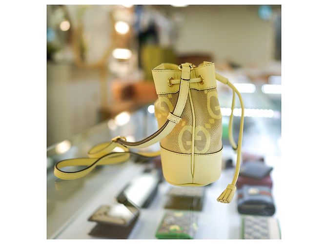 Gucci Mini Borsa a secchiello UKMBG in tela gialla UKMBG Giallo - vista 5