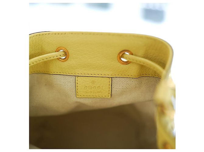Gucci Mini Borsa a secchiello UKMBG in tela gialla UKMBG Giallo - vista 8