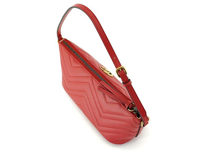 Gucci Borsa a Spalla Marmont Matelassé AABZB Rosso - vista 10