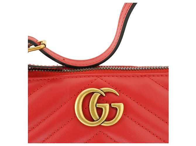 Gucci Borsa a Spalla Marmont Matelassé AABZB Rosso - vista 12