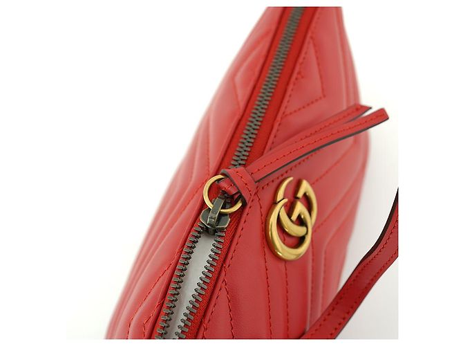 Gucci Borsa a Spalla Marmont Matelassé AABZB Rosso - vista 13