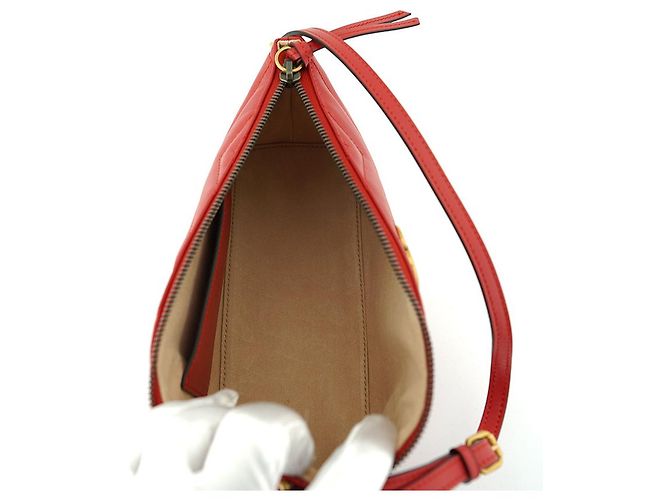 Gucci Borsa a Spalla Marmont Matelassé AABZB Rosso - vista 15