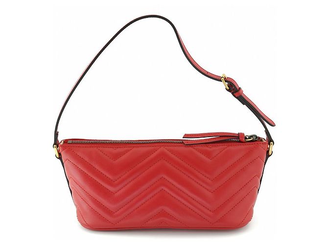 Gucci Borsa a Spalla Marmont Matelassé AABZB Rosso - vista 9