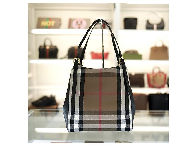 Burberry Borsa tote in tela nera, borsa di lusso per donne Nero - vista 10