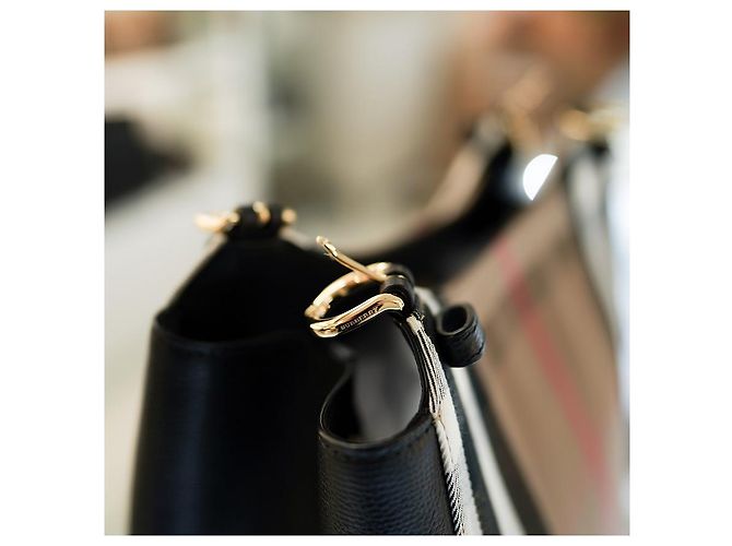 Burberry Borsa tote in tela nera, borsa di lusso per donne Nero - vista 18