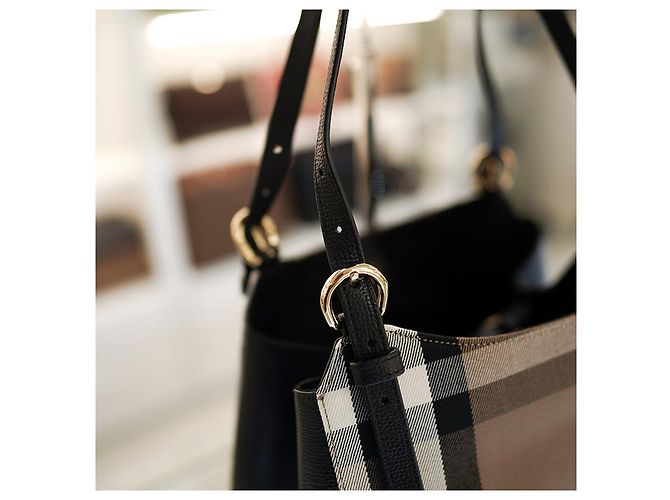 Burberry Borsa tote in tela nera, borsa di lusso per donne Nero - vista 19