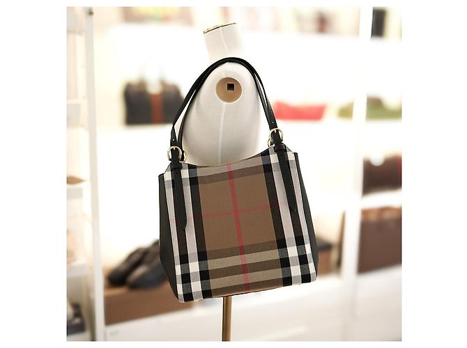Burberry Borsa tote in tela nera, borsa di lusso per donne Nero - vista 2