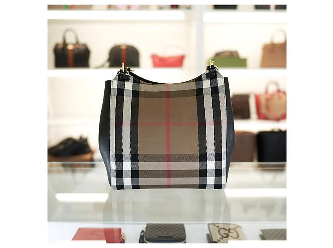 Burberry Borsa tote in tela nera, borsa di lusso per donne Nero - vista 5