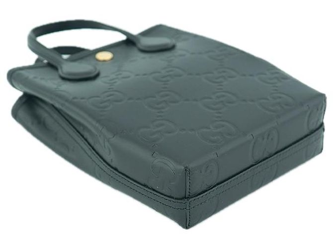 Gucci Mini Borsa Tote AADLO in Pelle Nera Borsa a Spalla Due Vie Nero - vista 16