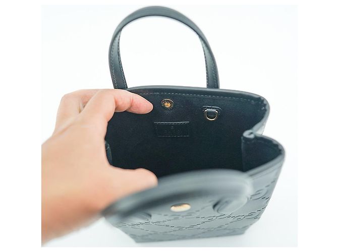 Gucci Mini Borsa Tote AADLO in Pelle Nera Borsa a Spalla Due Vie Nero - vista 22