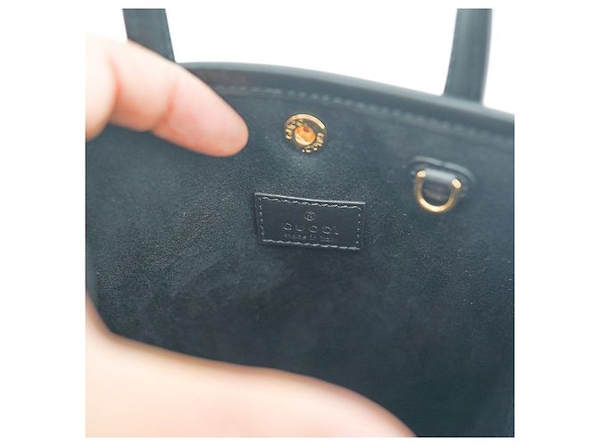 Gucci Mini Borsa Tote AADLO in Pelle Nera Borsa a Spalla Due Vie Nero - vista 23
