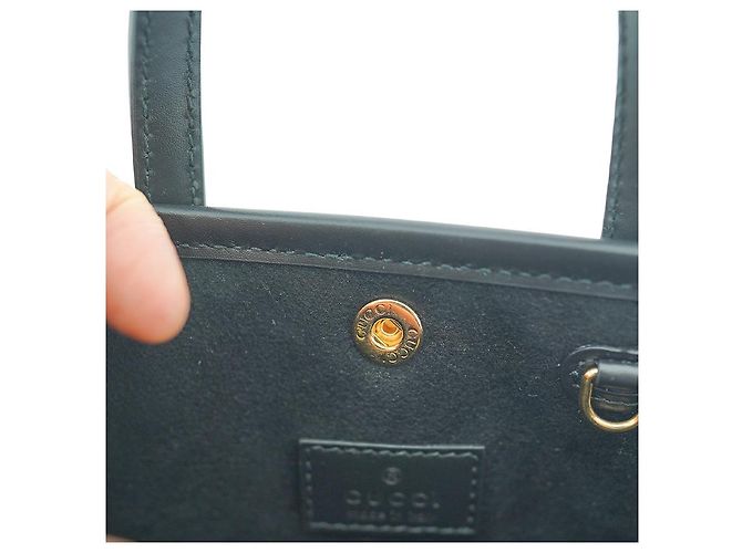 Gucci Mini Borsa Tote AADLO in Pelle Nera Borsa a Spalla Due Vie Nero - vista 24