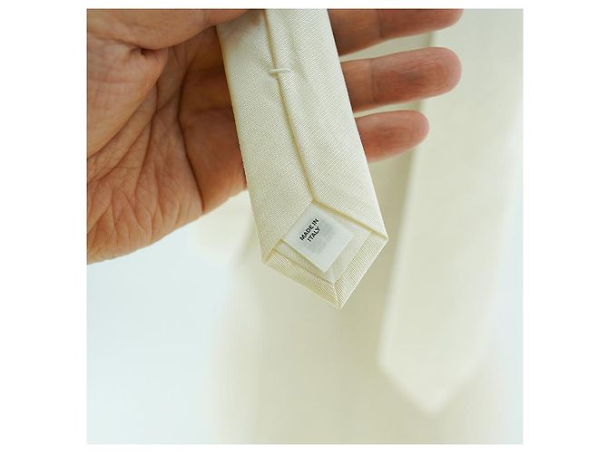 Burberry Cravatta in seta bianca Manston Bianco - vista 7