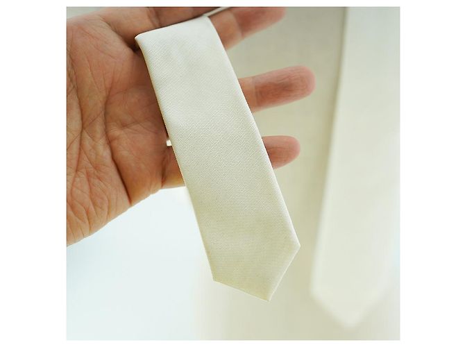 Burberry Cravatta in seta bianca Manston Bianco - vista 8