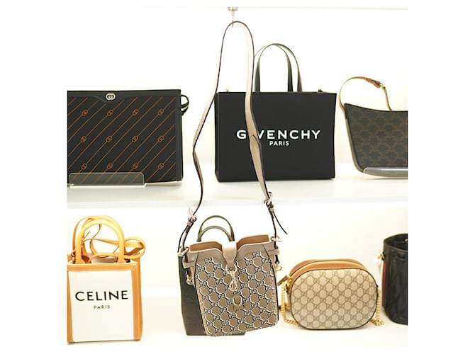 Gucci Borsa a spalla mini secchiello GG Shadow Marrone - vista 15