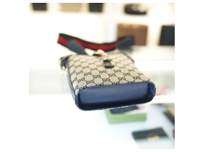 Gucci Piccola Borsa a Spalla in Tela Blu Navy FADAC - vista 15